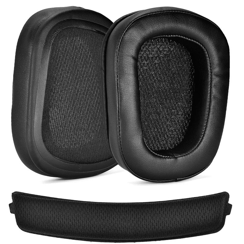 defean G933 G935 Ear Pads - defean Replacement Ear Cushion Earpads and Headband Compatible with Logitech G933 G935 G633 / g 933 g 935 g 633 Artemis Headphones (Leatheratte Ear Pads+Headband) - Image 1
